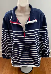 100% Organic Cotton Striped Blue White Marine Vibe Sweater, size XXL