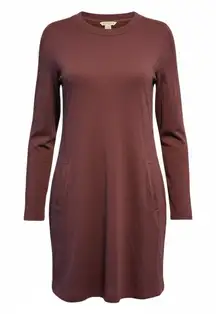 Athleta Balance Dress Spiced Cabernet Red T-Shirt Shift Athleisure Size Small