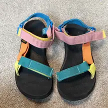 Teva Colorful Velcro Strap Outdoor Sandals Size 8