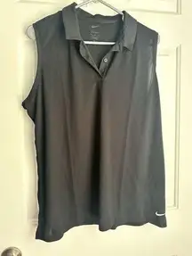 Nike Dri-FIT Victory Golf Sleeveless Polo Black Lightweight CollarWomens Size XL