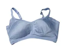 Warner's Easy Does It Underarm-Smoothing Seamless Stretch Comfort Bra Blue XL