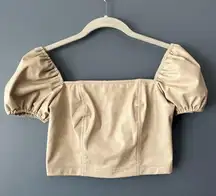 NWOT | 7 For All Mankind Faux Leather Crop Top