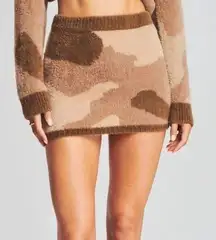 SER.O.YA Beige Camo Tetra Fuzzy Skirt