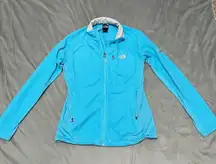 The North Face Turquoise Summit Series Grid Fleece Full Zip Jacket EUC Size S