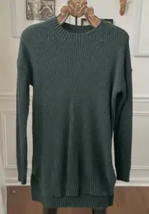 BP Green Lightweight Ribbed Tunic Sweater Oversized