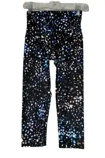 Spanx  Pants Womens Small Black Blue Cosmic Print Booty Boost Crop Leggings Gym