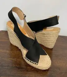 Dolce Vita Womens Espadrille Wedge Sandals Faux Suede Upper Black Nude Size 10