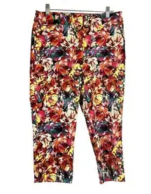 Vibrant Attyre Petite Women Capri Pants Colorful  Floral Print Crop Stretch Mid