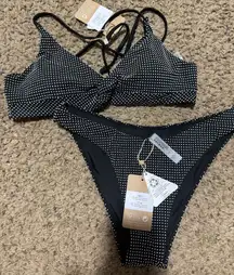 Black Polka Dot Bikini Set