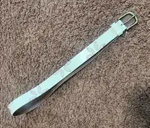 Free People Women's Laser Cut Floral Leather Embroidered Belt Ivory One Size