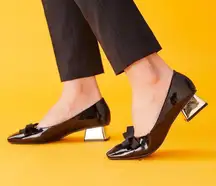 Bufanxieye Patent Leather Women’s 7.5 Block Heel Square Toe Pump Shoes