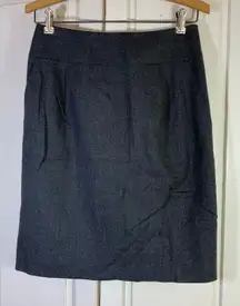 Talbots Petites Heritage Italian Wool Blend Skirt Gray Size 2‎ Stretch Academia