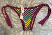 NEW Cosabella Zig Zag Bikini Bathing Suit Bottom With Ties NWT