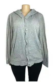 #847 Divided by H&M Size Medium Gray Hooded Button Up Sweater