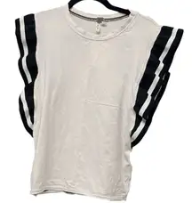 Free People We The Free ruffle sleeve tee in White