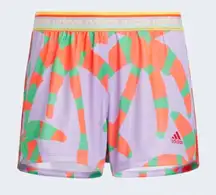 Farm Rio x Adidas Collab Pacer 3-Stripe Knit Shorts Bright Pattern Size Medium