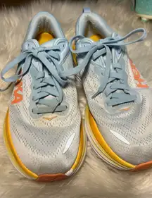 Hoka One One Bondi 8 Womens 9 Shoes Blue Running Sneaker