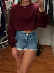 Maroon Crop Sweater