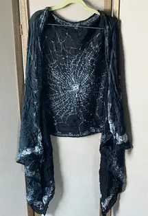 Black and White Spider Web Shawl