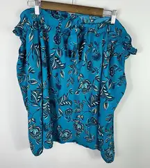 Lane Bryant Skirt Women 22/24 Floral‎ Ruffle Pockets Boho Cottagecore Romantic