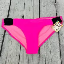 OP Bikini Bottoms. Hot pink with black sides. Size 7-9, NWT