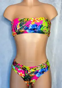 , Multi-Colored, Tropical, Bikini Set