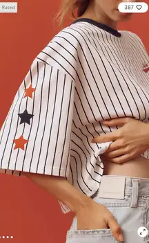 Anthologie Back When Baseball Team Crop Graphic Tee