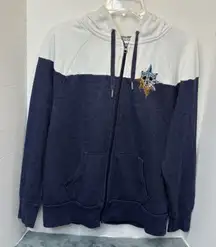 Disneyland Resort Zipped Hoodie Embroidered Mickey Compass Blue/White Size Large