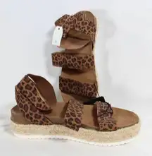 NWT Time and Tru Leopard Platform Espadrille Sandals – Size 8, Edgy Summer Style