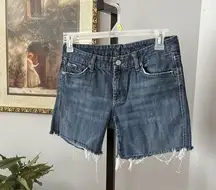 7 For All Mankind Cutoff Shorts Blue Jean Denim 5 Pockets Design Women's 30