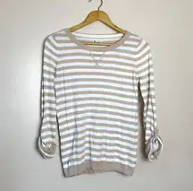 CLEARANCE! Tan  Basic Striped Sweater Size S EUC