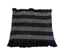 American Eagle Strapless Top Tube Top Cropped Textured Summer Beach Coastal