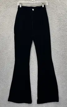 Killstar Thena Thistle Velvet Bootcut Pants Black Goth Witchy Vamp Women XS x 31