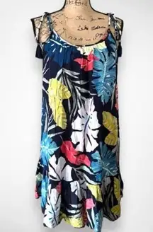 BLUE ISLAND‎ Women's Navy Blue Hawaiian Print Dress Size Small | EUC