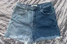 Risen split dye Jean shorts