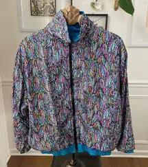 Vintage HTC Bold Colorful Print Windbreaker Spring Jacket M