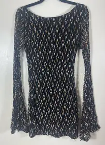 Symphony Elegant Black and Brown knit  Patterned Dress