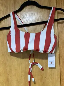 Shade & Shore 2 Piece Red and White Striped Bikini Set - Size 36B / Large