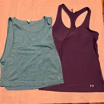 Under Armour Lot‎ of 2 Women’s Tank Tops Size Small Athletic Wear Blue & Purple