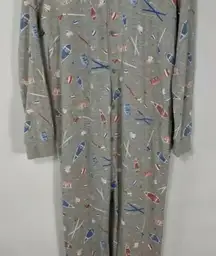 Cozy Gray Pajama Onesie with Winter Design