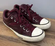 Converse All Star High Street Ox Leather Burgundy Shoes Sneakers