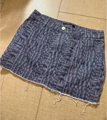 White Fox Boutique printed denim mini skirt