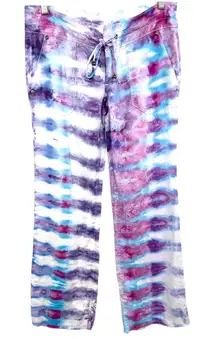Buffalo David‎ Bitton Size 26 Pants Handmade Tie Dye Linen Blue Purple 331