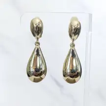 Vintage Clip On Earrings Statement Gold Tone Dangle Chunky