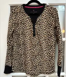 Vintage Betsey Johnson Y2K Leopard Animal Print Sleep Shirt PJ Women’s Size  M