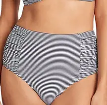 Sea Level Black White High Waist Bikini Bottoms 16