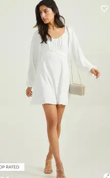 Graduation Dress, White, Long Sleeve