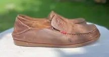 OluKai Nohea Nubuck Leather Shoes Loafers Brown Woman Size 8.5