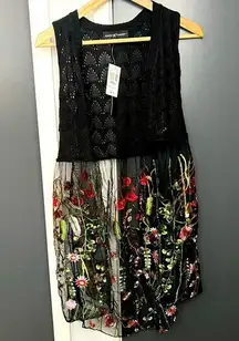 Floral embroidered top