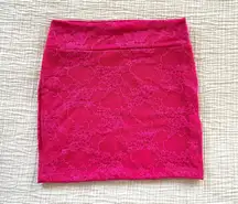 Pink Lace Mini Skirt